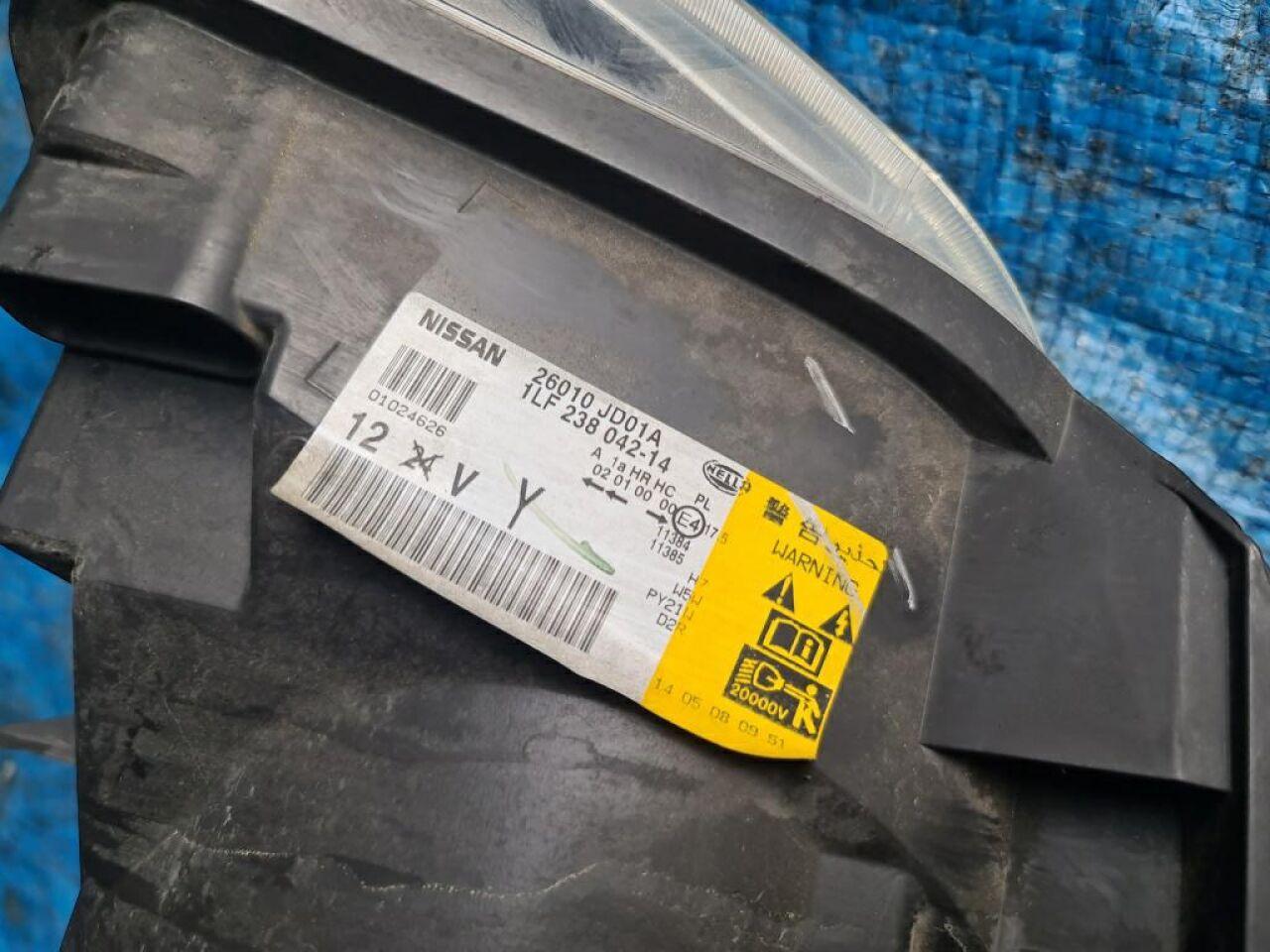 Фара правая NISSAN DUALIS KJ10 11385, 26010JD01A 5 ракурс